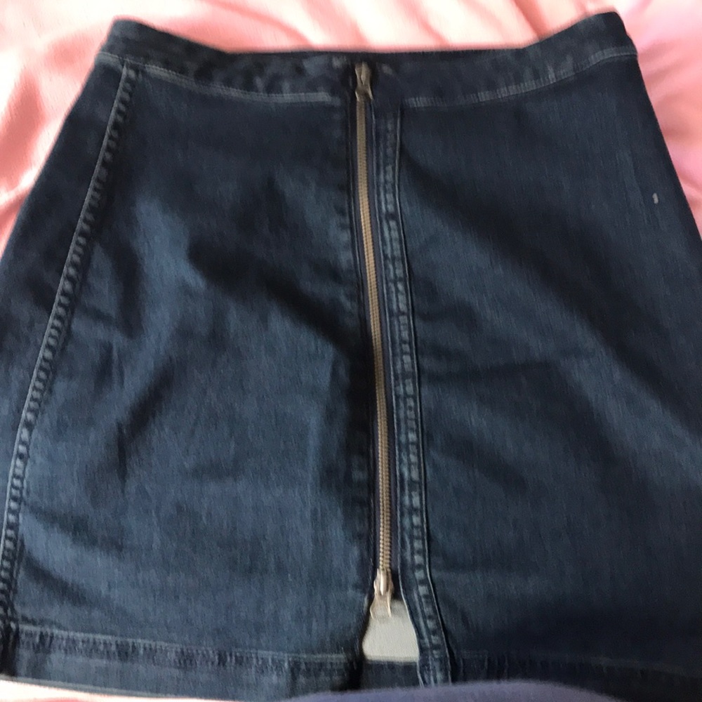Free people denim miniskirt front zipper